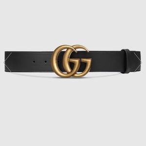 Gucci Black Belt with Gold Buckle sz 100